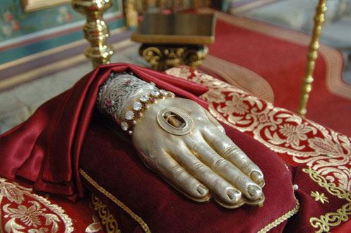 Bone fragment of Saint John the Baptist’s hand, encased in silver – Photo; John Canning
